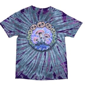 Vintage 96 Mike DuBois Psychedelic Mushroom Tye Dye Size Medium Tee Shirt